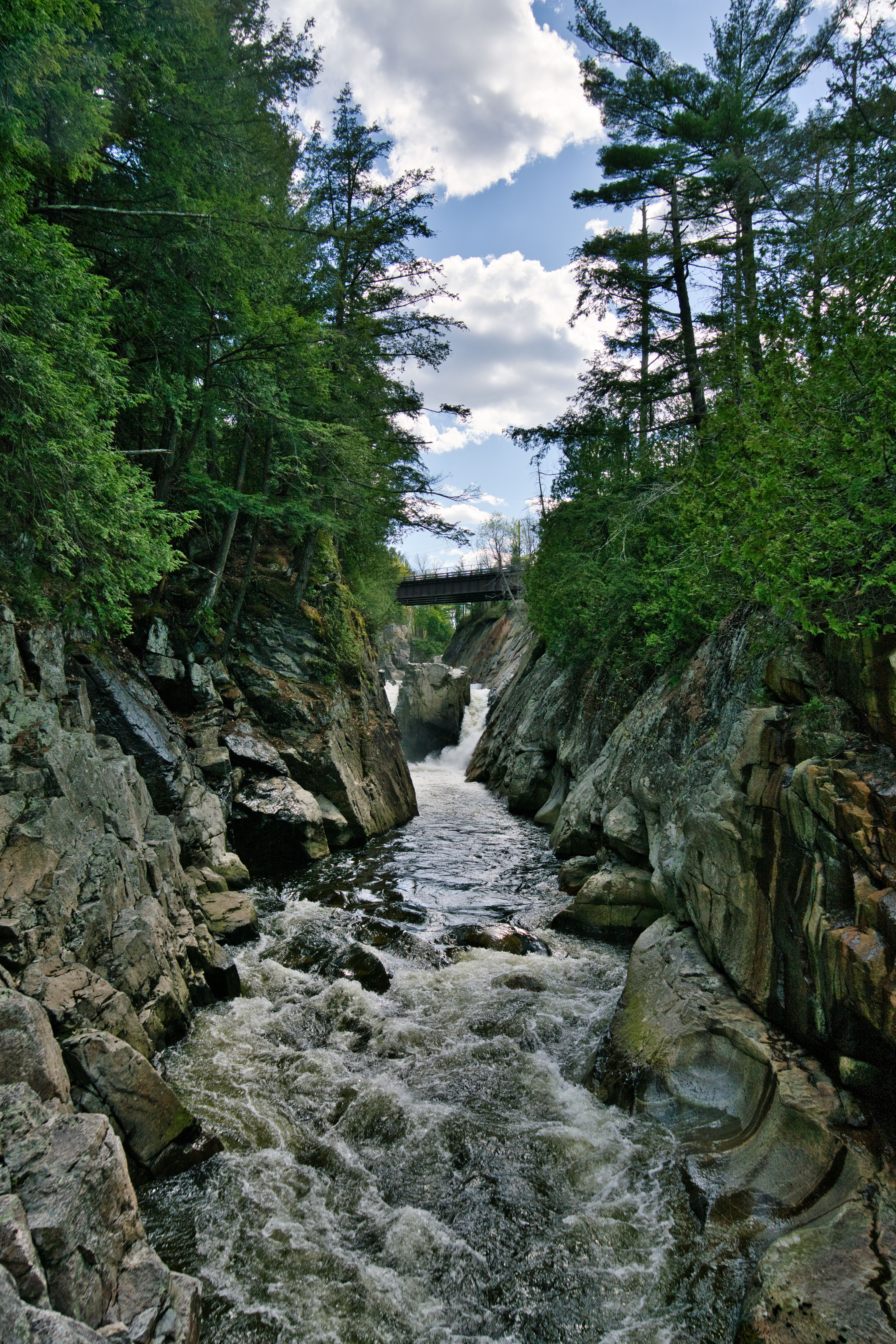The bridge of the beginning of Flume Falls